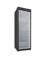 Gastro-Inox Zwart Stalen Koeling 400 Liter met Glasdeur, Statisch Gekoeld met Ventilator - 204.203