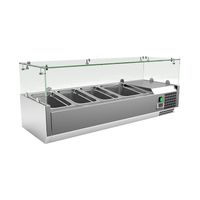 Gastro-Inox RVS Opzetkoelvitrine 3x GN 1/3 + 1x GN 1/2, Gastro-Inox 209.125