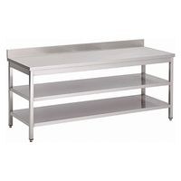 Gastro-Inox Werktafel van RVS met Dubbel Onderblad en Achteropstand, 1700(l)x700(d)x880(h)mm - 301.335