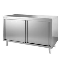 Gastro-Inox RVS Werkbank 1000(l)x600(d)x850(h)mm Met Schuifdeuren, Gastro-Inox 302.001