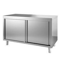 Gastro-Inox RVS Werkbank 1300(l)x600(d)x850(h)mm Met Schuifdeuren, Gastro-Inox 302.036