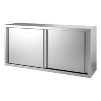 Gastro-Inox Wandkast van RVS met Schuifdeuren, 1300(l)x400(d)x660(h)mm - 303.109
