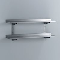 Gastro-Inox Dubbele Wandplank van RVS, 1200(l)x400(d)mm - 303.213