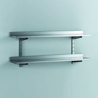Gastro-Inox Dubbele Wandplank van RVS, 1500(l)x400(d)mm - 303.215