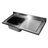 Spoeltafelwerkblad Bak L Roestvast Staal AISI 304 1200x700x40mm - 305.361