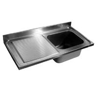 Spoeltafelwerkblad Bak R Roestvast Staal AISI 304 1200x700x40mm - 305.362