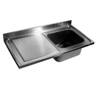 Spoeltafelwerkblad Bak R Roestvast Staal AISI 304 1400x700x40mm - 305.364