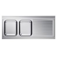 Spoeltafelwerkblad Bakken L Roestvast Staal AISI 304 1600x700x40mm - 305.365