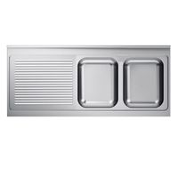 Spoeltafelwerkblad Bakken R Roestvast Staal AISI 304 1600x700x40mm - 305.366