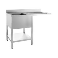 Gastro-Inox Spoeltafel Met Spoelbak L, Onderblad En Ruimte Voor Vaatwasser, 1200(l)mm, Gastro-Inox 305.511