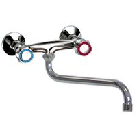 Gastro-Inox Duobloc Laag Muurmodel 18(Ø)mm Mengkraan 300mm, Gastro-Inox 402.207