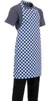 Whites halterschort blauw-wit geblokt | A554