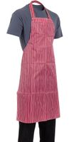 Whites waterdicht schort rood-wit gestreept | A581