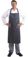 Whites halterschort blauw-wit gestreept extra lang | A662