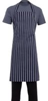 Whites halterschort blauw-wit gestreept extra lang | A662