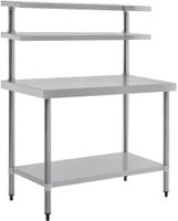 Rvs Werktafel Met Wandplanken | 120cm | Vogue | CC359