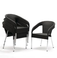 Bolero kunststof rotan stoel zwart | CG223