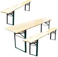Attends Opklapbare Biertafel met Banken 220(L)cm - CH438