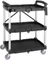 Vogue 3-Laags Opvouwbare Trolley Zwart Klein - CK113