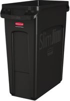 Rubbermaid Slim Jim afvalbak met ventilatiekanalen zwart 60L - CP652