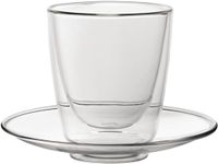 Utopia Dubbelwandig Cappuccinoglas en Schotel 220 Ml (pak van 6) - CP884
