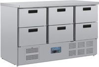 Gekoelde werkbank | 6 laden, GN1/1 | Geventileerd | Polar CR711