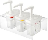 Araven set van 3 sausdispensers GN 1/9 transparant 1,5ltr |  CR823