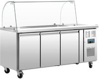 Gekoelde saladette | glazen opzetvitrine | 3-deurs, 1/1GN | Polar CT394