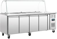 Gekoelde saladette | glazen opzetvitrine | 4-deurs, 1/1GN | Polar CT395