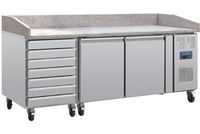 Pizza werkbank met marmeren blad en deeglades | 428ltr | Polar | CT423