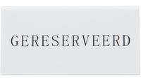 Securit Reservering Tafelstandaards Met Nederlands: 'Gereserveerd' Wit Acryl Standaarden Met Zwart Lettertype (box 5) - CU915