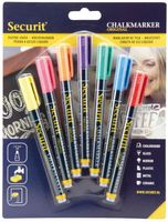 Securit Liquid Krijtstift 1-2mm Penpunt In Rood - Blauw - Geel - Groen - Roze - Oranje - Violet (doos 7) - CU919