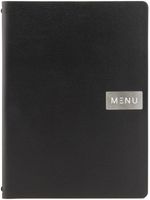 Securit Leder - A4 Ruwe Menuboekomslag In Zwart - CU925