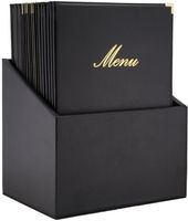 Securit Classic Lederstijl 20 Sets 4x A4 Menukaarten In 1 Doos (1 Dubbele Inleg Inbegrepen) - CU929