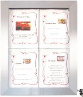 Securit RVS Gekleurde LED's 4xA4 Informatiedisplay (excl Paal En Voet) - CU937