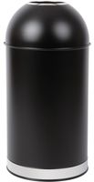 Bolero zwart stalen afvalbak met open deksel | CW954