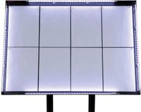Securit Teak Witte LED's Informatie 4xA4 Display Met Mast En Voet - CX074