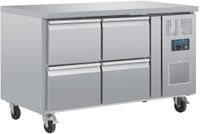 Gekoelde werkbank op wielen | 4 laden, GN1/1 | Geventileerd | Polar DA547