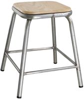 Bolero lage gegalvaniseerd stalen kruk met houten zitting |  DE478