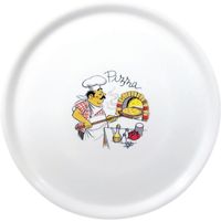 Saturnia porseleinen pizzaborden 33cm met chef decor | DJ959