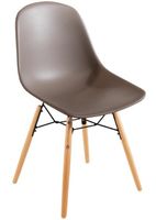 Bolero polypropyleen stoelen met houten poten bruin | DM842