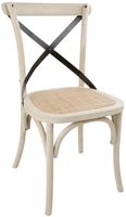 Bolero houten stoel met gekruiste rugleuning ecru 2 stuks |  DR306