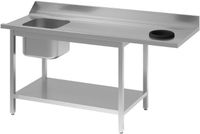 Spoeltafel | Afvalgat | 1 spoelbak links | 140x70cm | Gastro M | DS466