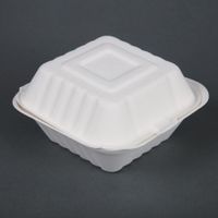 Fiesta Green composteerbare bagasse hamburgerbakjes 14,9cm | DW246