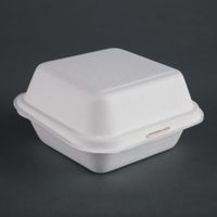 Fiesta Green composteerbare bagasse hamburgerbakjes 14,9cm | DW247