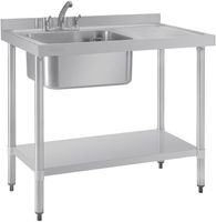 Vogue spoeltafel enkele spoelbak afdruiprek rechts, Vogue DY820