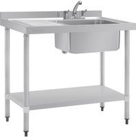 Vogue RVS spoeltafel met afdruiprek links, Vogue DY821