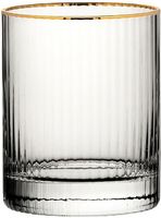 Utopia Hayworth Dubbele Ouderwetse Glazen met Gouden Rand, 325 Ml (pak van 6) - DZ444