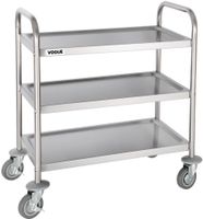 Rvs Serveerwagen | 3 Bladen | Small | Vogue | F993