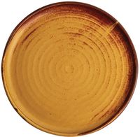 Olympia Canvas ronde borden met smalle rand roestoranje 26,5cm | FA310